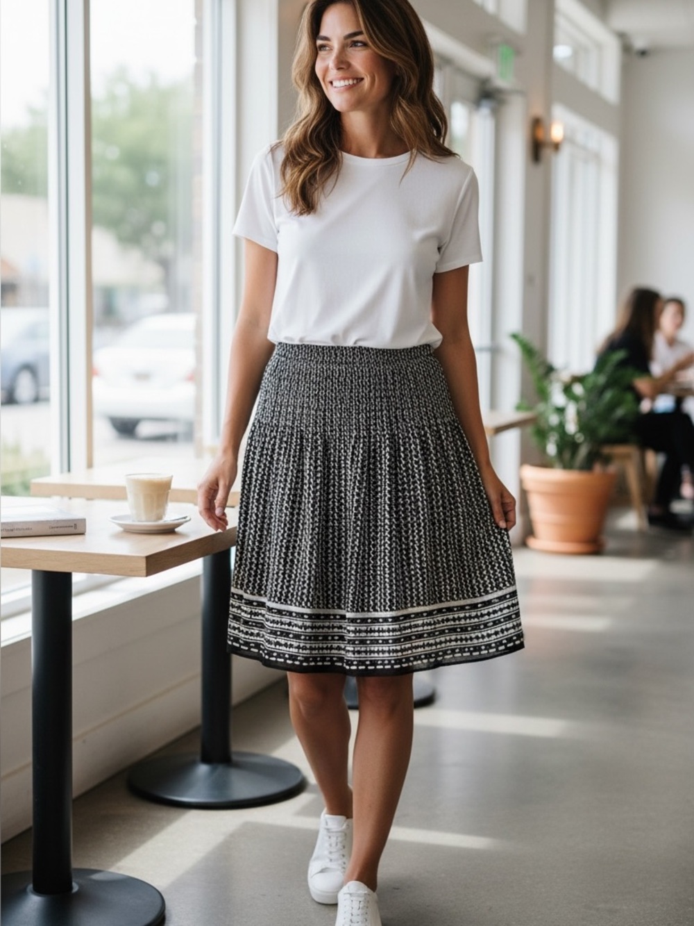 Maxi Studio Black and White Patterned Women's Skirt